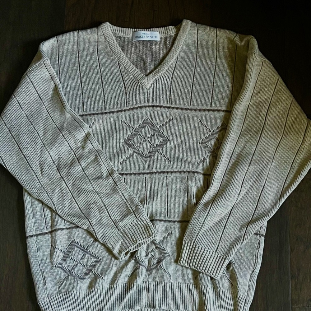 Marks & Spencer Men's Patterned V-Neck Sweater